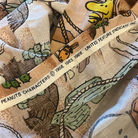 Vintage Sears Snoopy Peanuts Cowboy Round Up Curtains 1966 - Picture 4 of 5